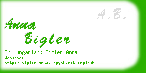 anna bigler business card